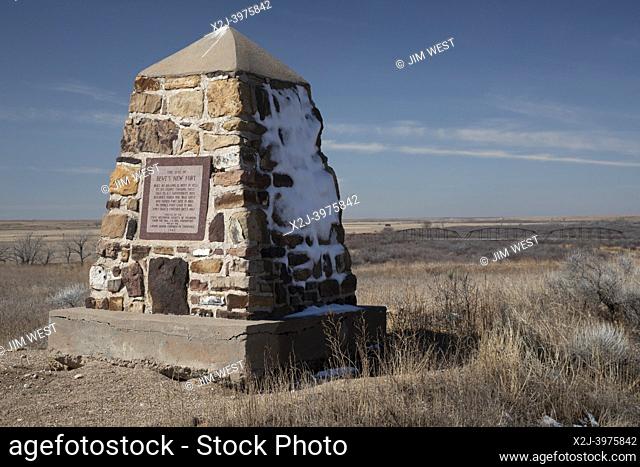 Lamar, Colorado - The site of Bent's New Fort, a historic fort and trading post on the Santa Fe Trail. William Bent built the fort in 1849 after his old fort