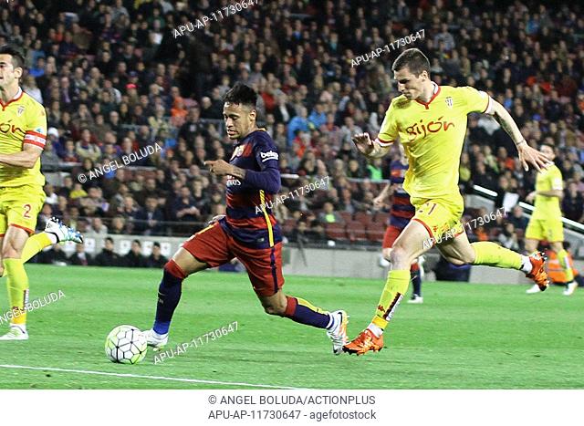 2016 La Liga Barcelona v Sportiing Apr 23rd. 23.04.2016. Nou Camp, Barcelona, Spain. La Liga. Barcelona versus Sporting de Gijón