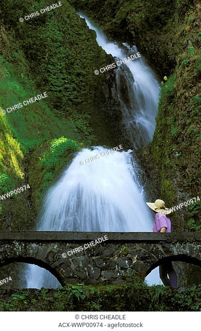 USA, Oregon, Columbia River Gorge Area, scenic waterfalls, Multonomah Falls