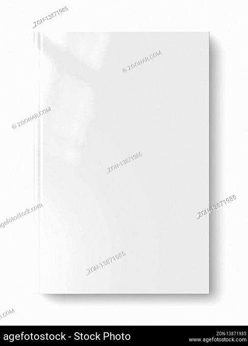 Closed red blank book mockup, isolated on white