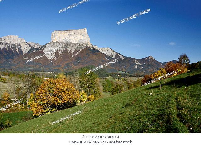 France, Isere, Parc Naturel Regional du Vercors (Natural regional park of Vercors), Chichilianne, the Mont Aiguille peak