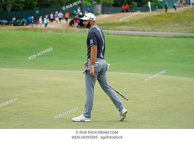Dustin Johnson plays the US OPEN Golf tournament at Shinnecock Hill Golf Club in Southampton Featuring: Dustin Johnson Where: Southampton, New York