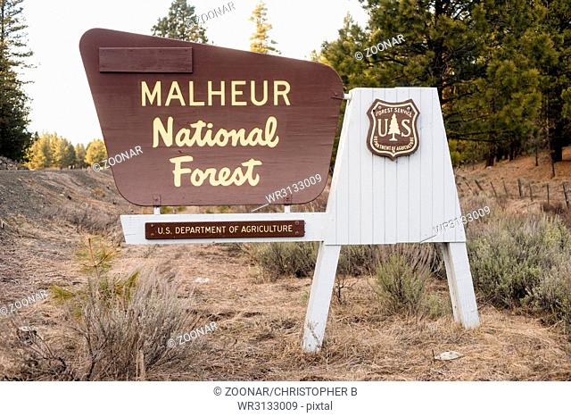 Malheur National Forest US Department of Agriculture Sign