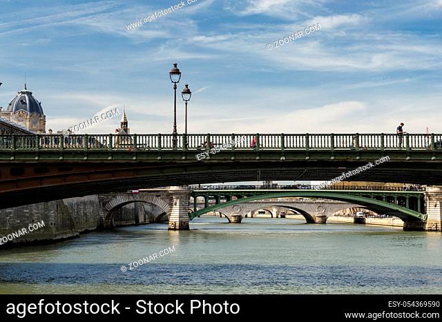 The picturesque embankments of the Seine in Paris, France. Bridges