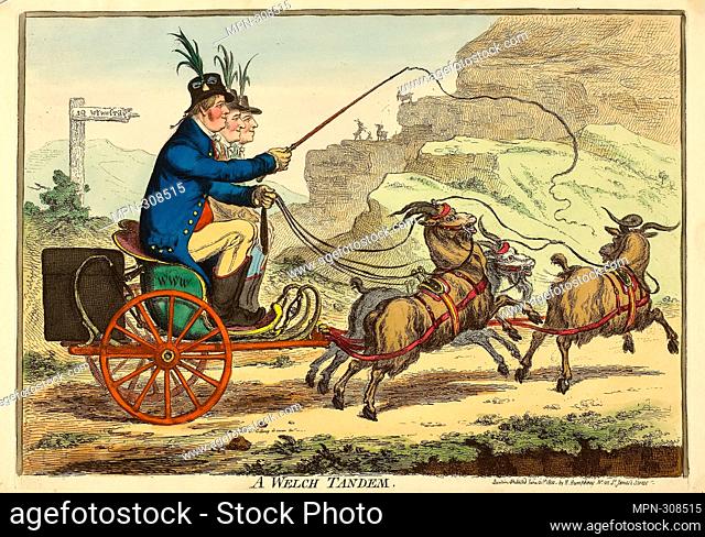 Author: James Gillray. A Welch Tandem - published June 21, 1801 - James Gillray (English, 1756-1815) published by Hannah Humphrey (English, c