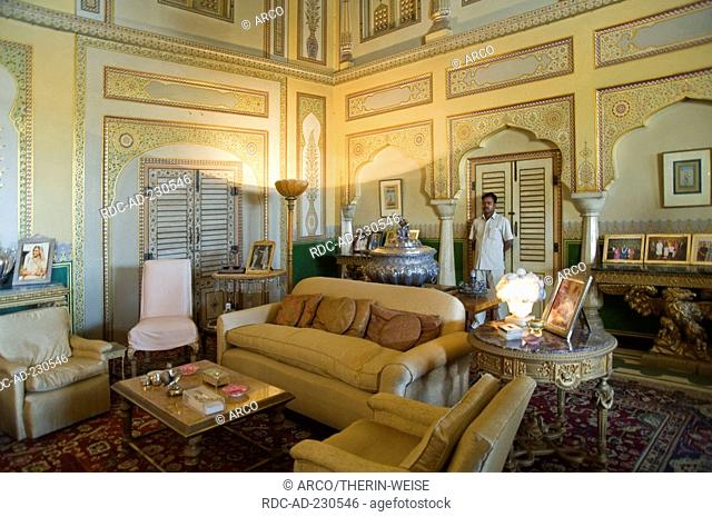 Private apartments in the Chandra Mahal, City Palace of Jai Singh II, Jaipur, Rajasthan, India