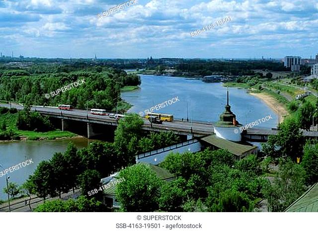 RUSSIA, YAROSLAVL, MONASTERY OF THE TRANSFIGURATION OF THE SAVIOR, VIEW OF KOTOROSL RIVER