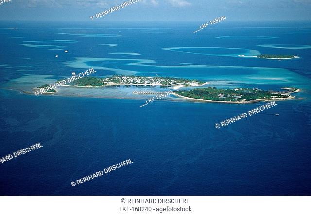 Aerial View of Maldives, Maldives, Indian Ocean, South-Male Atoll, Kandooma, Guraidhoo