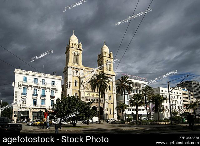 Cathedral of Saint Vincent de Paul, Avenue Habib Bourguiba, Tunis, Tunisia, Africa