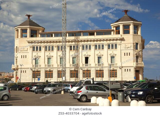 View of the Post Office Building at the town center, Ortigia island, Syracuse, Sicily, Italy, Europe
