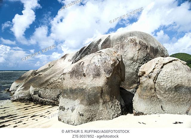 Rock formations. Anse Boileau Beach, Mahé. Mahé is the largest island of Seychelles, an archipelago off the East Coast of Africa