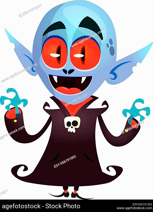 Cute cartoon vampire with red eyes. Vector illustration of dracula, Stock  Vector, Vector And Low Budget Royalty Free Image. Pic. ESY-056191303 |  agefotostock