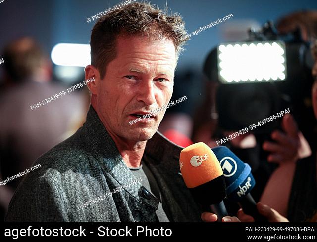 27 April 2023, Hamburg: Actor Til Schweiger arrives at the Jupiter Award 2023 ceremony. For the 45th time, the magazines ""TV Spielfilm"" and ""Cinema""...
