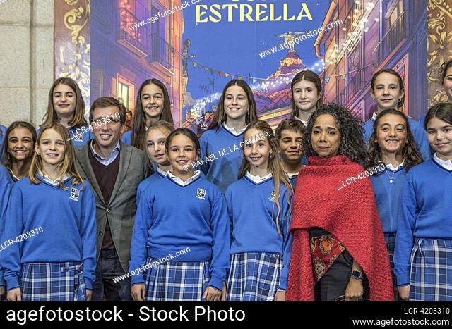CHRISTMAS PRESENTATION 2023-24 "" MADRID A STAR CITY "" USA GUEST COUNTRY WITH THE AMBASSADOR OF USA JULISSA REYNOSO, THE MAYOR OF MADRID JOSE LUIS ALMEIDA AND...