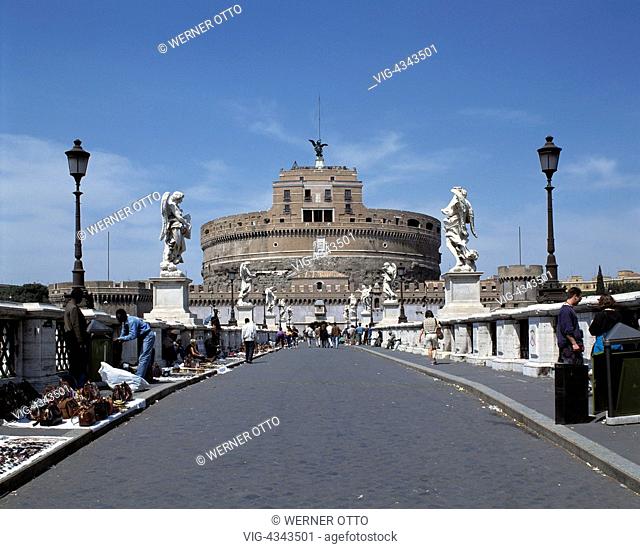 Italien, I-Rom, Engelsburg, Engelsbruecke, Barockstatuen, Italy, I-Rome, Sant Angelo Castle, Sant Angelo Bridge, baroque statues, UNESCO, Welterbe