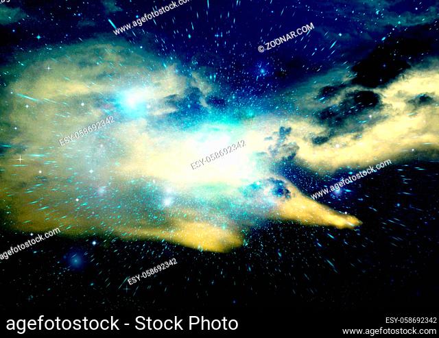 Stars, dust and gas nebula in a far galaxy. Elements of this image furnished by NASA
