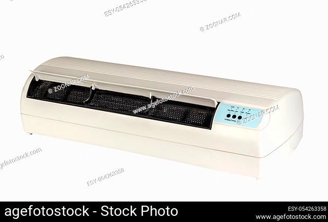 Electric air heater with fan isolated on a white background