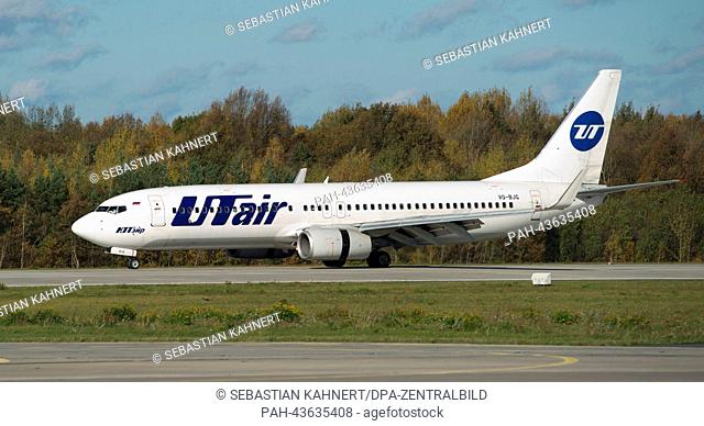 A Boeing 737-800 aircraft of the Russian airline UTair arrives at the Dresden International Airport in Dresden, Germany, 27 October 2013