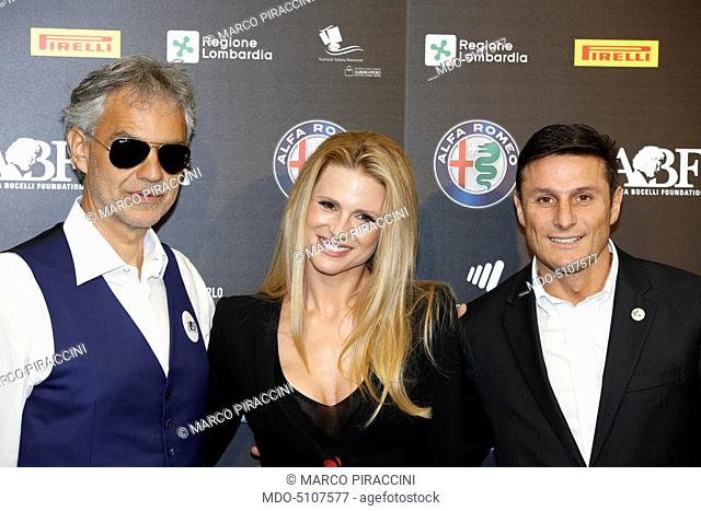 Italian singer Andrea Bocelli, Swiss-born Italian TV host Michelle Hunziker (Michelle Yvonne Hunziker) and Argentinian team manager and former player Javier...