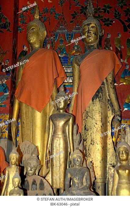 Golden Buddha images made of wood Wat Xieng Thong Luang Prabang Laos