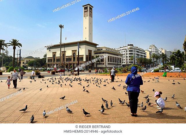 Morocco, Casablanca, the Gran Casablanca Wilaya (former city hall) on Mohammed V square, built between 1928 and 1936 by the architect Marius Boyer