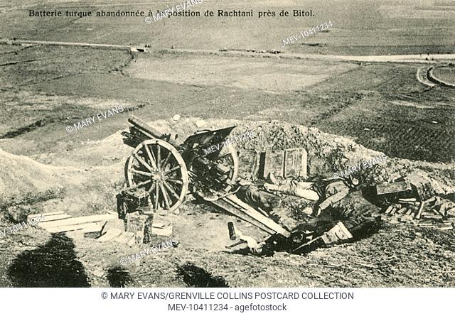 First Balkan War - Abandoned Turkish artillery post at the Monastery of Rachtani near the Town of Bitola, Macedonia