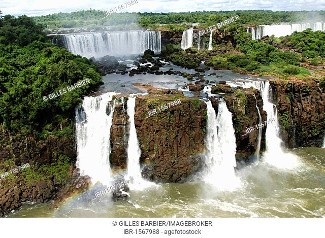 Iguazu Falls, riverbanks on the Brazilian side, Iguazu River, Brazil, South America
