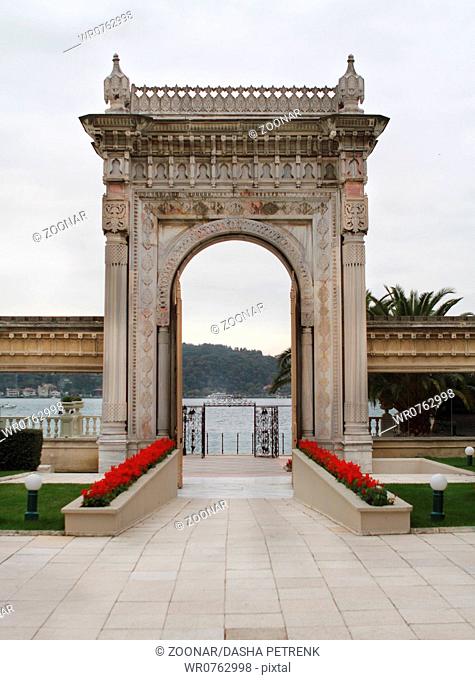 Gate of Ciragan palace hotel Bosphorus Istanbul Turkey