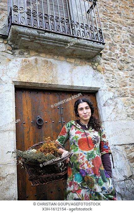 Rosa Maria, herbalist Peratallada, small fortified medieval town in the municipality of Forallac Province of Girona Autonomous community of Catalonia, Spain