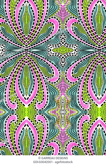 Pink and green line design