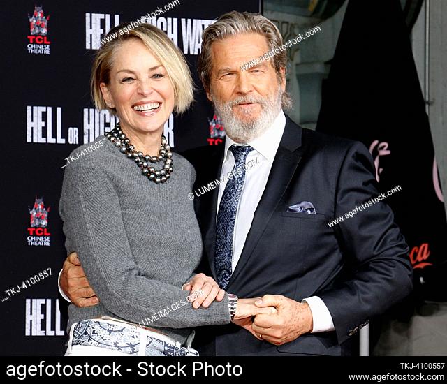 Sharon Stone and Jeff Bridges at Jeff Bridges Hand And Footprint Ceremony held at the TCL Chinese Theatre IMAX in Hollywood, USA on January 6, 2017