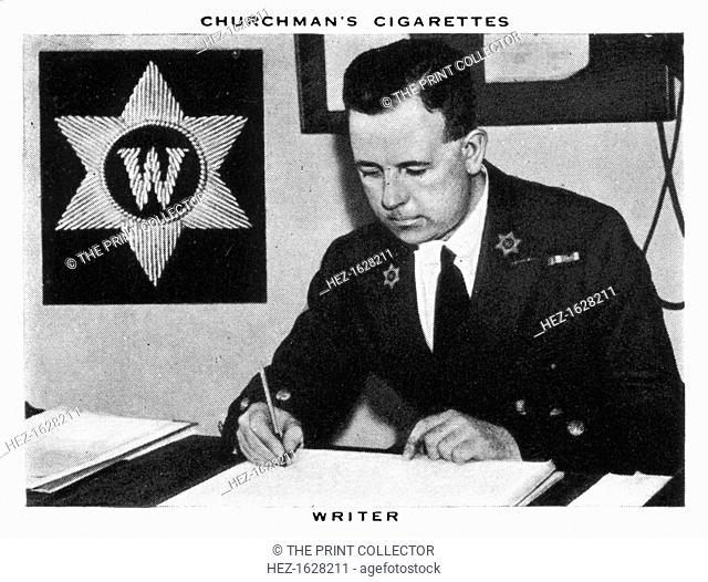 Writer, 1937. Churchman's Cigarette Series, The Navy At Work