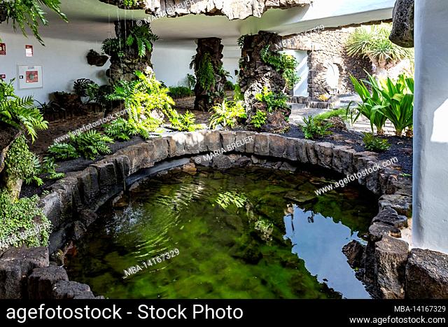 water basin in the casa de los volcanes, house of the volcanoes, research center, information center, jameos del agua, art and cultural site