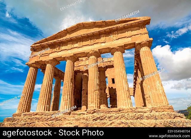 Temple of Concordia an ancient Greek Temple in the Valley of the Temples, Agrigento, Sicily, Italy