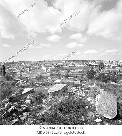 View of Jerusalem from Mount of Olives. Israel, 1960s