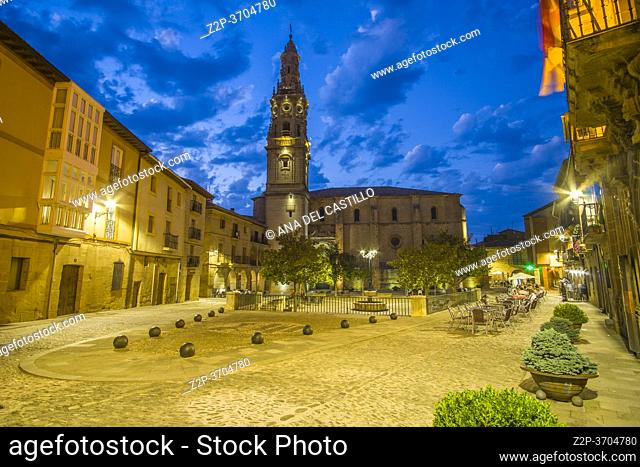 Briones La Rioja Spain on July, 20, 2020: is part of the Most Beautiful Villages in Spain, la Asuncion the baroque church