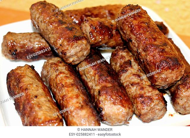 meat sausages on a plate