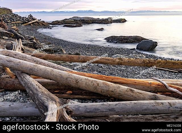 Coastline views from Macaulay Point Park in Esquimalt - Victoria, Vancouver Island, British Columbia, Canada