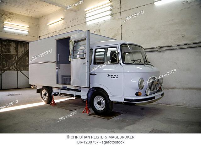 Stasi service vehicle disguised as a delivery van for the transportation of prisoners, Berlin-Hohenschoenhausen memorial
