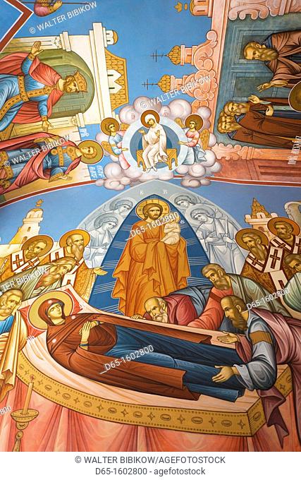 Russia, Kostroma Oblast, Golden Ring, Kostroma, Monastery of Saint Ipaty, Trinity Cathedral, interior frescoes