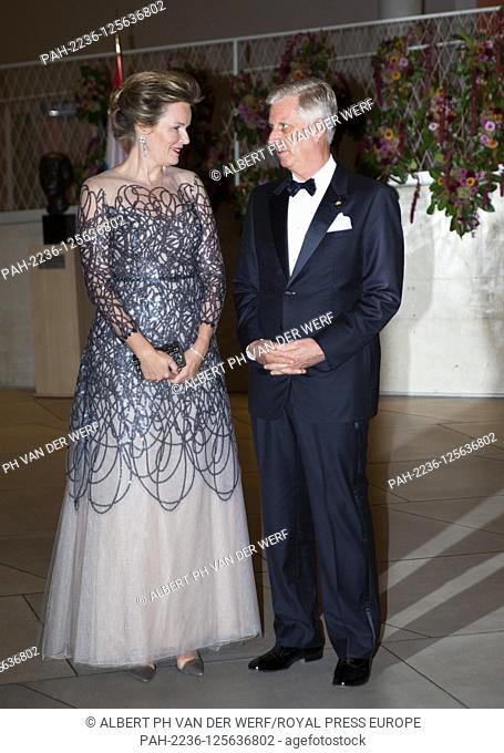 King Filip and Queen Mathilde of Belgium at the Philharmonie Luxembourg in Luxembourg, on October 16, 2019, for the contra presentation