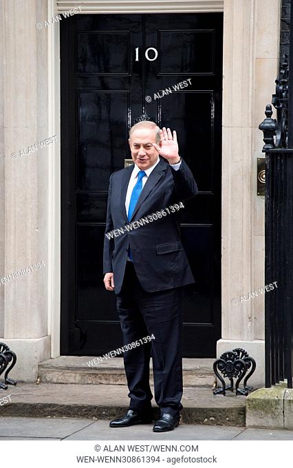 Prime Minister Theresa May welcomes Prime Minister Benjamin Netanyahu of Israel to Downing Street Featuring: Benjamin Netanyahu Where: London