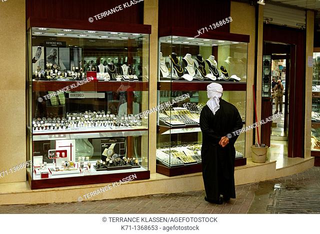 Jewelry shops in the Gold Souq of Dubai, UAE
