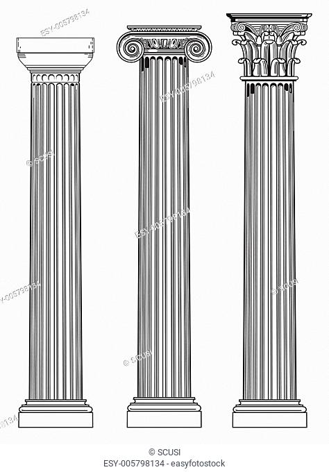three ancient columns