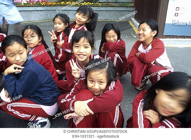 school girls in Taipei, Taiwan also known as Formosa, Republic of China, East Asia