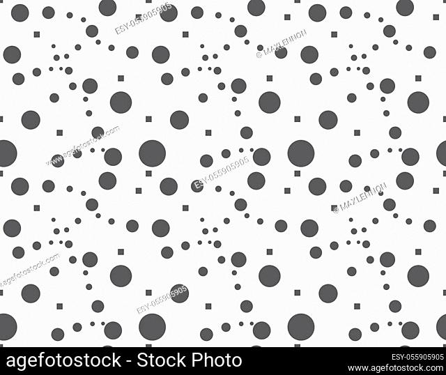 Seamless Circle Pattern. Monochrome Background. Abstract Ornament. Modern Textile