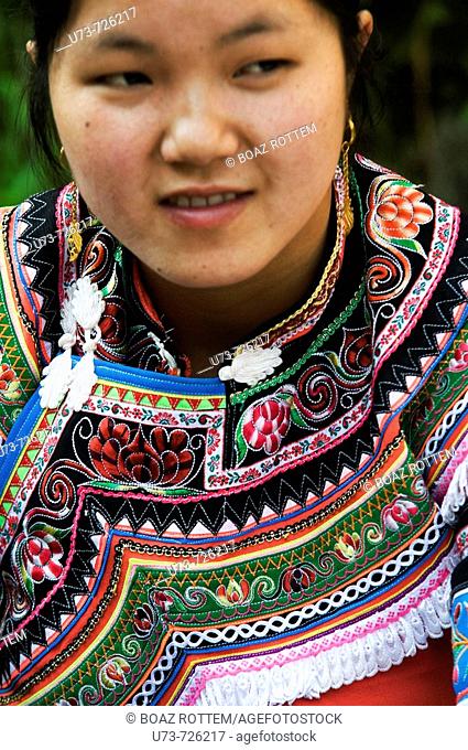 A Hani minority woman in Yunnan, China