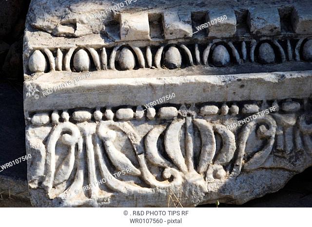 Turkey, Kusadasi, Ephesus, stone carving