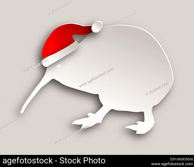 Kiwi mit Weihnachtsmütze - Kiwi with christmas cap