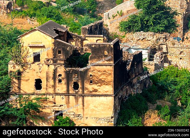 Ruins of ancient architectural buildings in Jaipur, Rajasthan